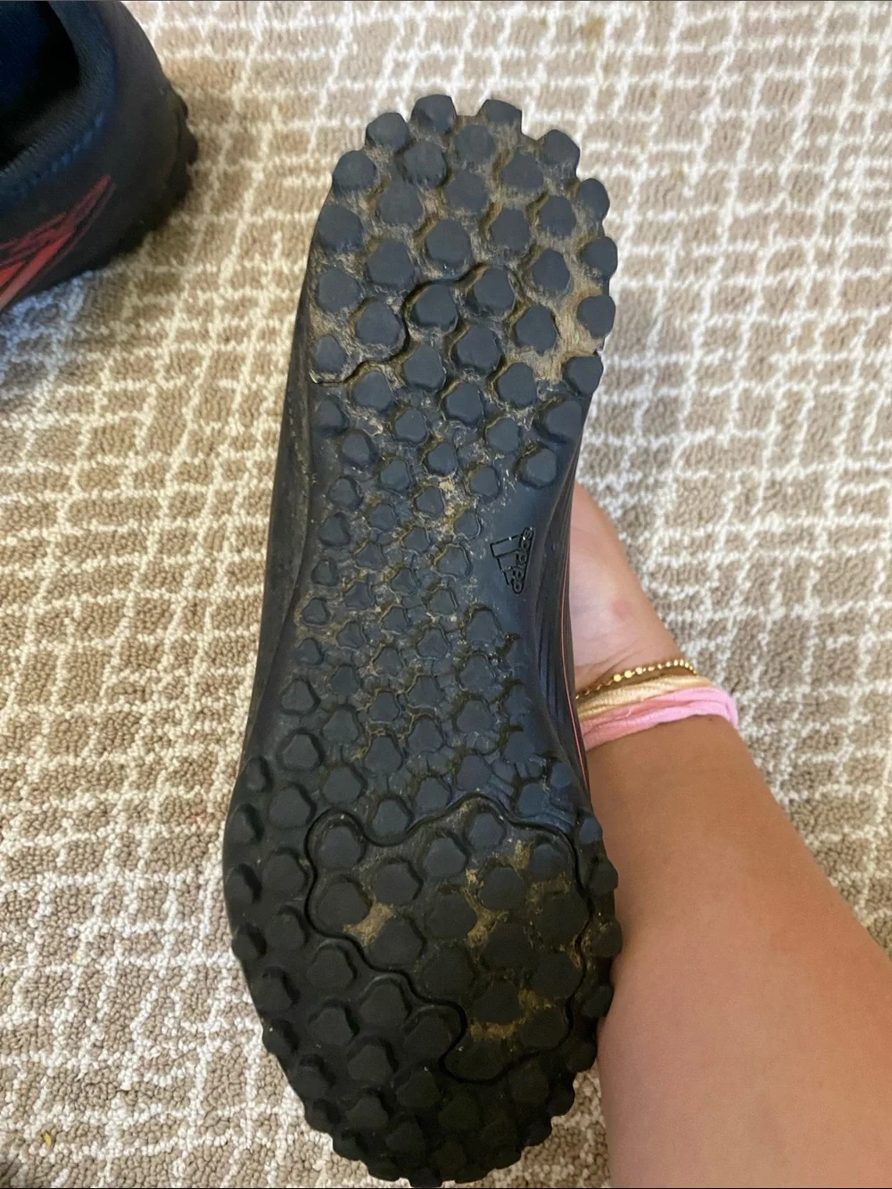 adidas Kids Black Sneakers with Red Accents